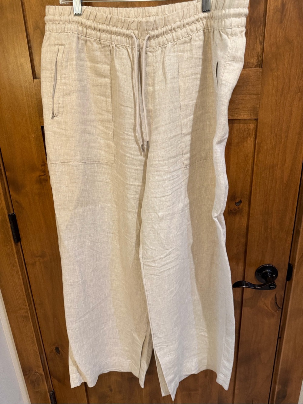 Athleta Linen-Blend Wide Leg Pants in Cream